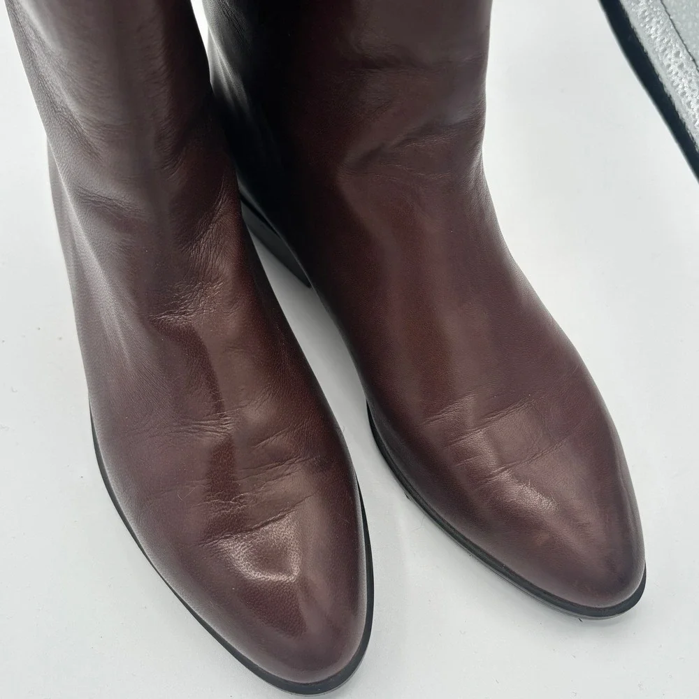 Vtg Cole Haan Riding Boots Women Sz 6.5 AA Brown Leather Tall Equestrian Italy - Picture 9 of 13